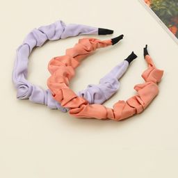 Yellow Bee Girls Multicoloured Set of 2 Solid Hairband-8