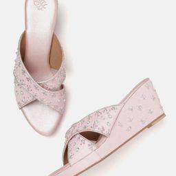 House of Pataudi Embellished Ethnic Wedge Heel Sandals-29