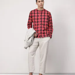 ether Pure Cotton Hand Block Printed Relaxed Fit Shirt-image-54