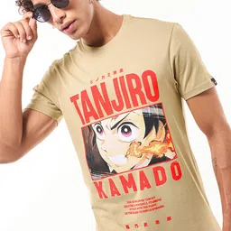 Bewakoof Men Graphic Printed Round Neck Cotton T-shirt-image-72