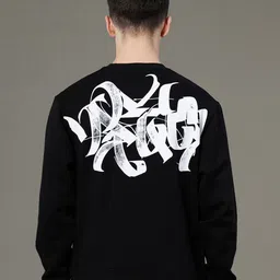Red Tape Men Graphic Print Fleece Baggy Fit Sweatshirt-image-84