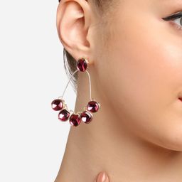 Zaveri Pearls Gold-Plated Stones Studded Drop Earrings-34