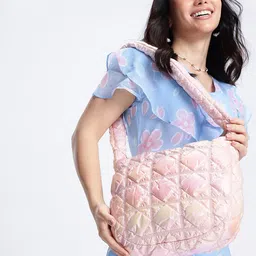 DressBerry Quilted Shoulder Bag with Iridescent Finish-46