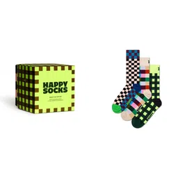 Happy Socks Pack Of 3 Checked Cotton Calf-Length Socks-image-45