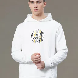 Red Tape Men Off Graphic Print Fleece Baggy Fit Hoodie-image-94