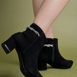 Shoetopia Women Block-Heeled Pointed Toe Regular Boots-25