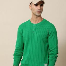 Mr Bowerbird Ribbed  Henley Neck Tailored Fit Pullover-image-67