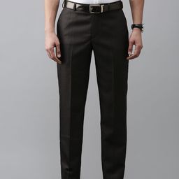 Park Avenue Men Checked Smart Slim Fit Formal Trousers-image-47