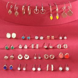 Zaveri Pearls Set Of 25 Gold Plated Contemporary Studs-85