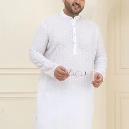 SOJANYA PLUS Men White Ethnic Motifs Embroidered Kurta-picture-32