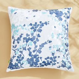 Home Centre Celebrations Blue & White Floral Square Shaped Cushion Cover-36