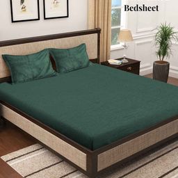Arrabi 250 TC King Fitted Woollen Bedsheet with 2 Pillow Covers-image-25