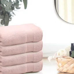 Anko Pink 670 GSM Pure Cotton Antibacteria Face Towel Set of 4-image-2