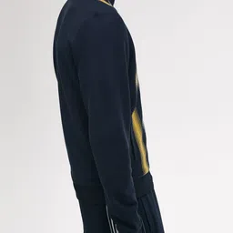 Fred Perry Men Striped Open Front Jacket with Patchwork image 3