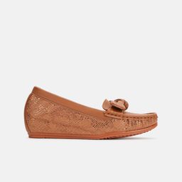 Marc Loire Tan PU Party Wedge Pumps with Bows image 4