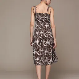Roadster Abstract Print Crepe A-Line Dress image 5