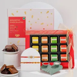 Swastik And Rudraksha Rakhis Hamper-image-40