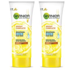 Garnier Set Of 2 Bright Complete Brightening Duo Action Face Wash - 100g Each-1