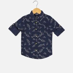 Allen Solly Junior Navy Printed Shirt-image-88
