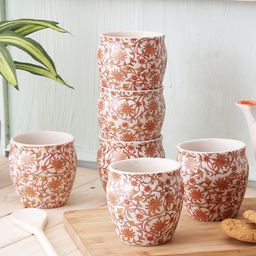 MIAH Decor Off-White Printed Set of 6 Ceramic Cups-image-86