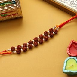 Mali Fionna Set Of 2 Rudhraksha Beaded Rakhi-image-15