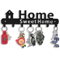 SEHAZ ARTWORKS Black 7 Hooks Key Holder-image-39