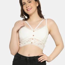 Da Intimo White Lace Demi Cup Bra-picture-43