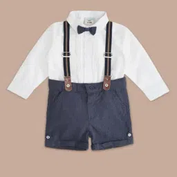 Pantaloons Baby Kids White & Grey Regular Fit Full Sleeves Shirt Set-picture-34