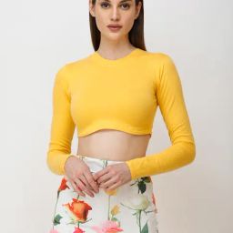 Scorpius Yellow Regular Fit Crop Top-43