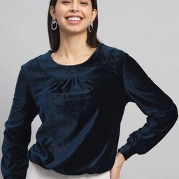 VAARARO Round Neck Full Sleeves Velvet Top-image-38