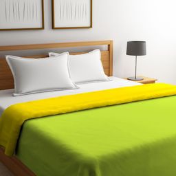STELLAR HOME Green & Yellow Solid Mild Winter 120 GSM Double Bed Comforter-image-43