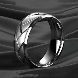 Fashion Frill Men Silver-Plated Stainless Steel Finger Ring-image-37
