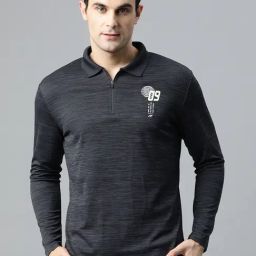ALCIS Dry Tech Black Slim Fit Graphic Print Sports Polo T-Shirt-picture-34