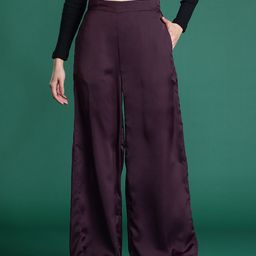 DressBerry Women High-Rise Satin Finish Regular Trousers-image-27