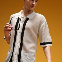 HERE&NOW Opaque Textured Shirt-image-27