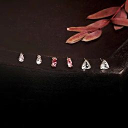 Accessorize London Women's Pink  Mixed Shape Stud Earrings- Set of 3-image-69