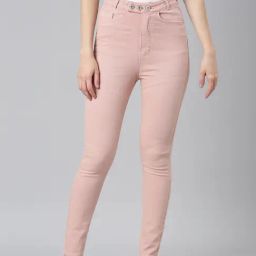 showoffff SHOWOFF Pink Denim Slim Fit Mid Rise Jeans-picture-29