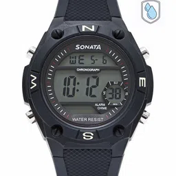 Sonata Men Ocean Series Black Digital Watch 77033PP04-16