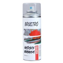 BRUSTRO Varnish Spray Can 200 ml High-Gloss Finish For Acrylics, Oil& Watercolor-46
