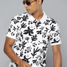 Levis Floral Printed Polo Collar Pure Cotton T-shirt-picture-4