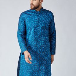 SOJANYA Men Blue Woven Design Straight Kurta-image-92