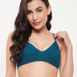 Clovia Blue Half Coverage Non-Padded Demi Cup Bra-image-40
