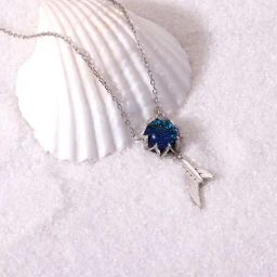 GIVA 92.5 Sterling Silver Fin in Ocean Necklace for Women-picture-19