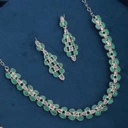 Aatmana AD-Studded Green Necklace & Earring Set-10