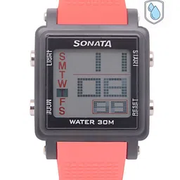 Sonata Men Black Digital Watch NH77043PP03-38