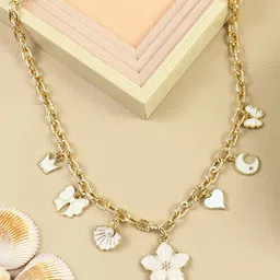 Asthetika Kids Girls Floral Butterfly Charm Minimal Necklace-image-29