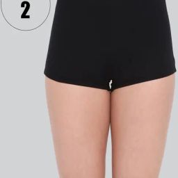 Lyra Black Cotton Boy Shorts Panties - Pack Of 2-32