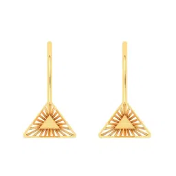 P.C. Chandra Jewellers 22k Gold Triangle Shape Drop Earrings-image-8