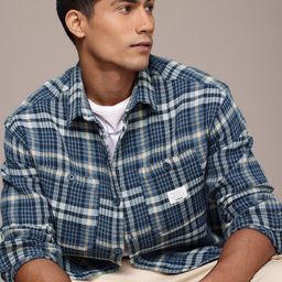WROGN Oversized Checked Drop-Shoulder Sleeves Casual Shirt-image-80