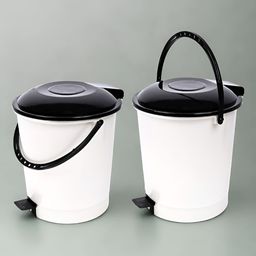 Kuber Industries White & Black 2Pieces Dhakkan Pedal Dustbins With Lid 10 L Each-39